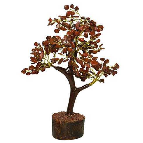 Pushkar Brown Gemstone Tree With Wooden Base